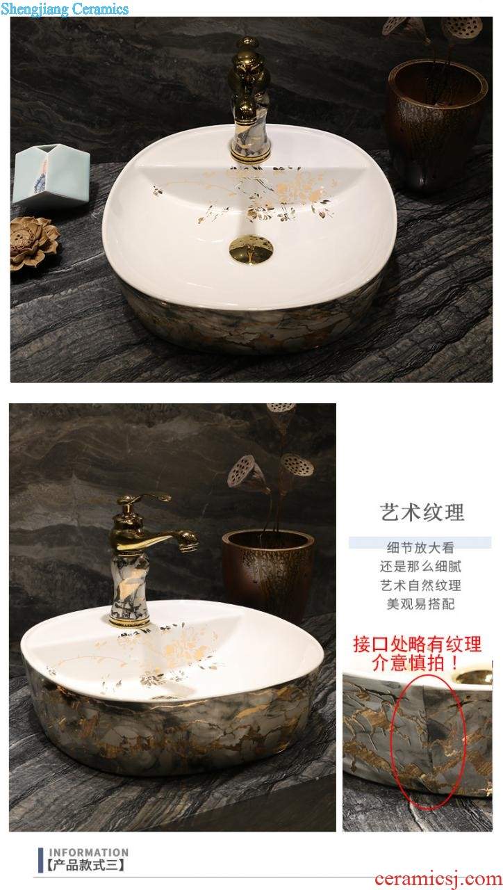 Ceramic art on the stage that wash basin of household toilet lavabo lavatory small circular north European wash basin