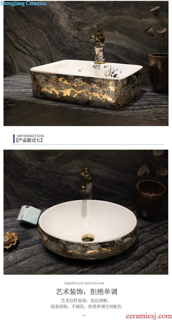 Ceramic art on the stage that wash basin of household toilet lavabo lavatory small circular north European wash basin