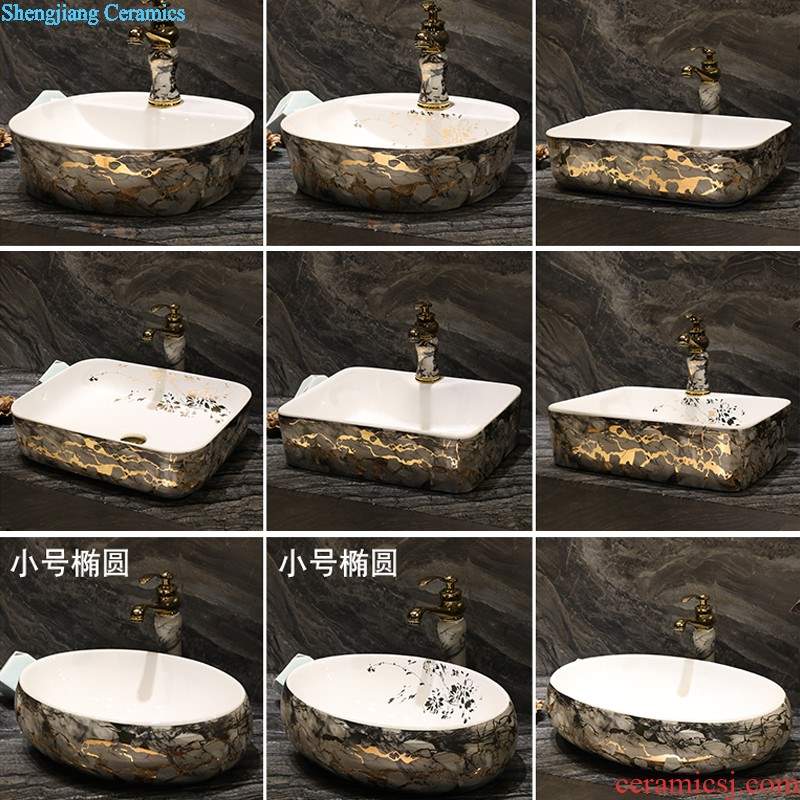 Ceramic art on the stage that wash basin of household toilet lavabo lavatory small circular north European wash basin