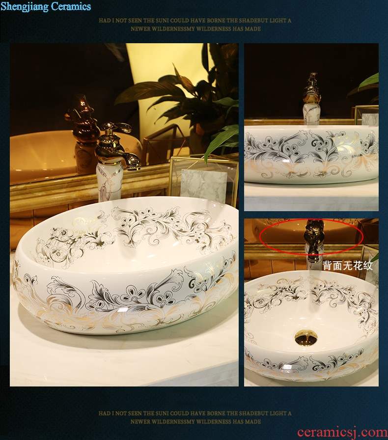 Ceramic basin of Chinese style on the sink on the lavatory circle creative art basin of restoring ancient ways round porcelain basin