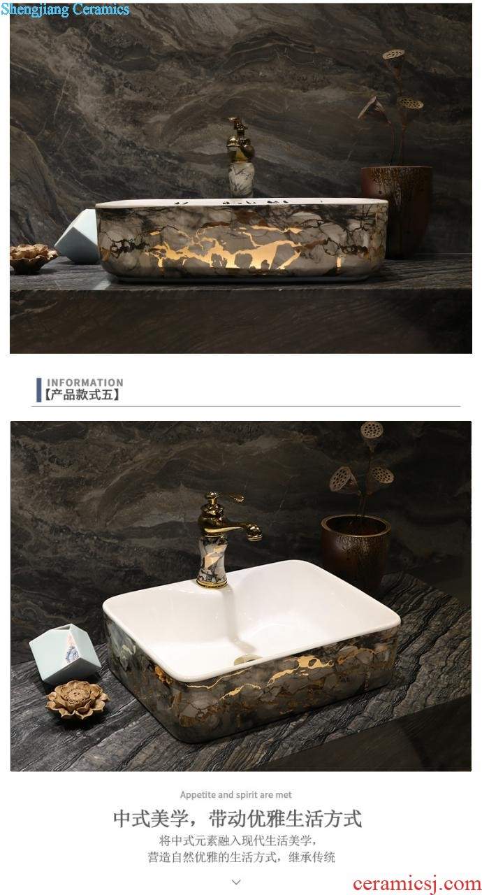 Ceramic art on the stage that wash basin of household toilet lavabo lavatory small circular north European wash basin