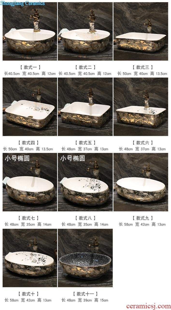 Ceramic art on the stage that wash basin of household toilet lavabo lavatory small circular north European wash basin