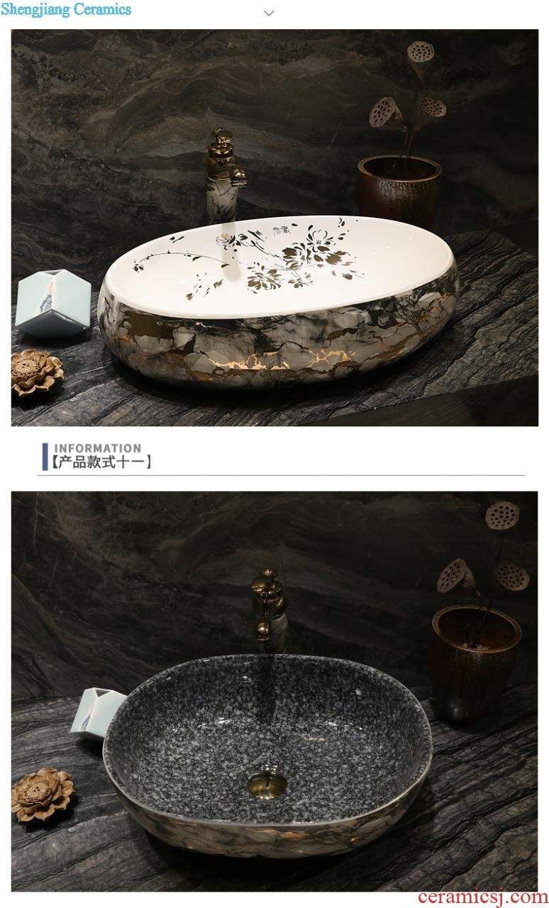 Ceramic art on the stage that wash basin of household toilet lavabo lavatory small circular north European wash basin