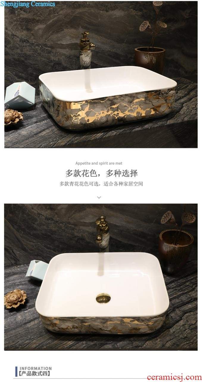 Ceramic art on the stage that wash basin of household toilet lavabo lavatory small circular north European wash basin