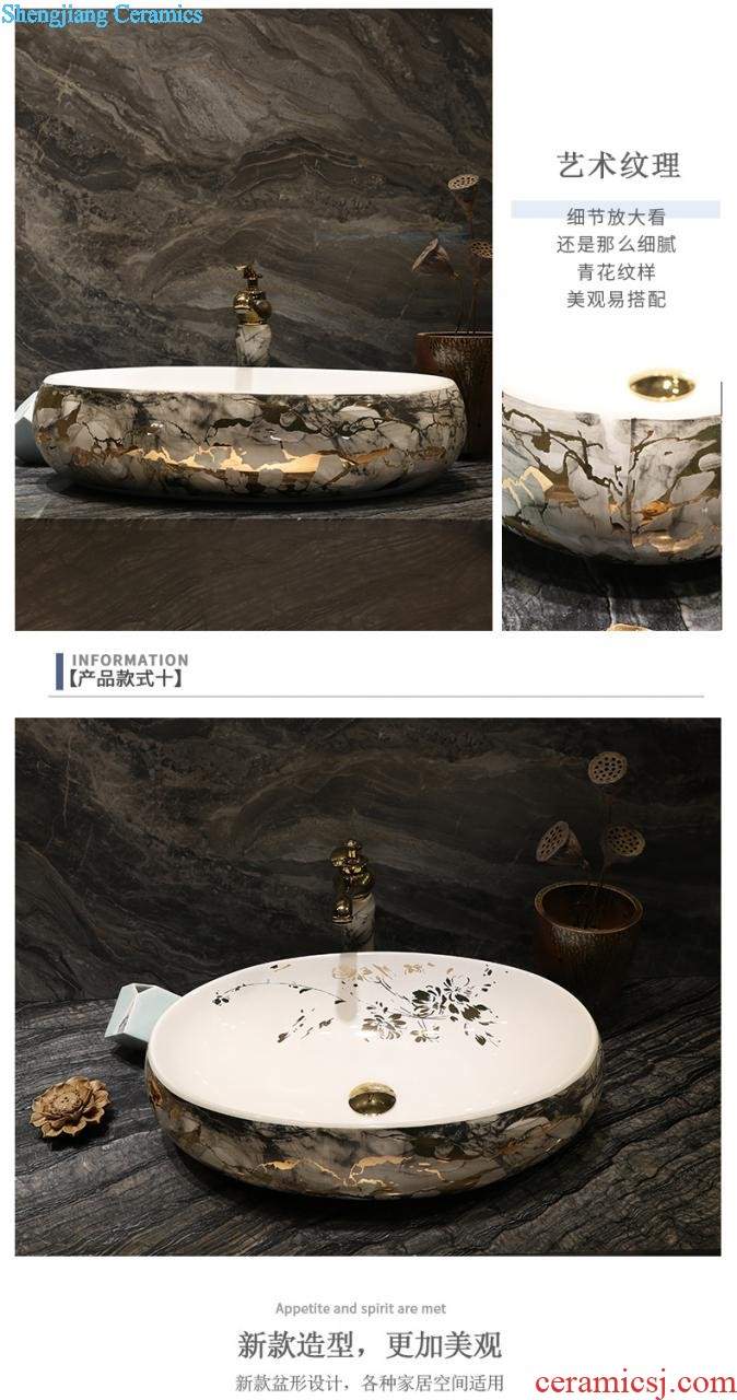 Ceramic art on the stage that wash basin of household toilet lavabo lavatory small circular north European wash basin