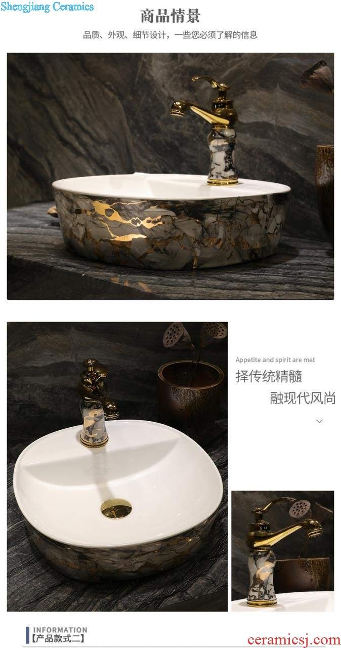 Ceramic art on the stage that wash basin of household toilet lavabo lavatory small circular north European wash basin