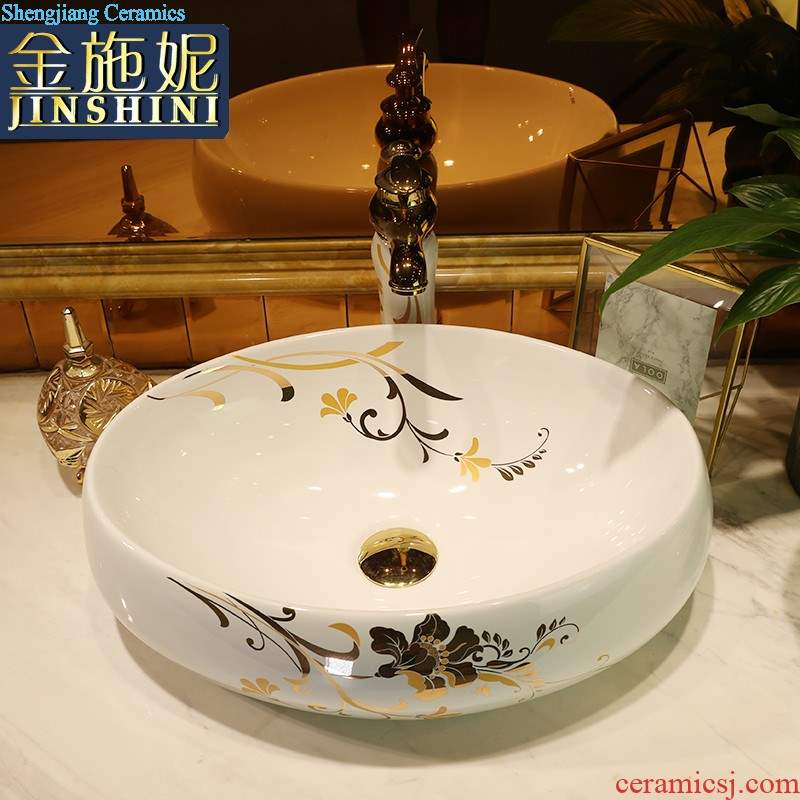 Ceramic basin of Chinese style on the sink on the lavatory circle creative art basin of restoring ancient ways round porcelain basin