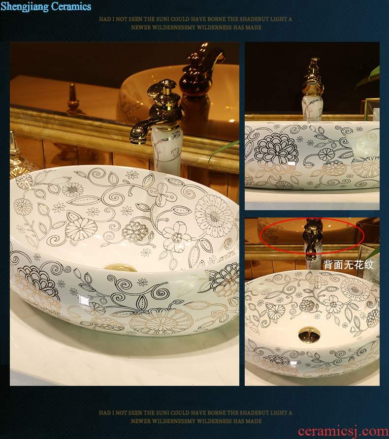 Ceramic basin of Chinese style on the sink on the lavatory circle creative art basin of restoring ancient ways round porcelain basin