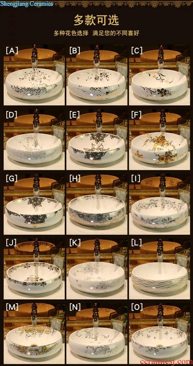 Ceramic basin of Chinese style on the sink on the lavatory circle creative art basin of restoring ancient ways round porcelain basin