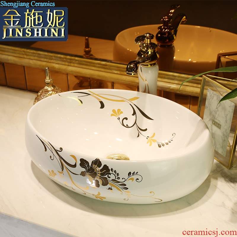 Ceramic basin of Chinese style on the sink on the lavatory circle creative art basin of restoring ancient ways round porcelain basin