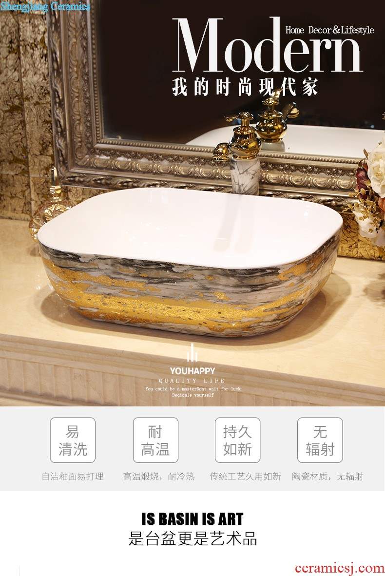 On the ceramic bowl square European art basin sink basin bathroom sinks counters are contracted household