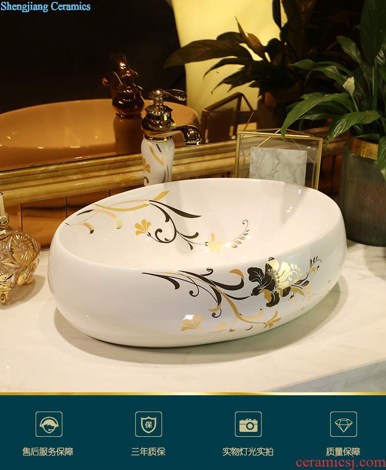 Ceramic basin of Chinese style on the sink on the lavatory circle creative art basin of restoring ancient ways round porcelain basin