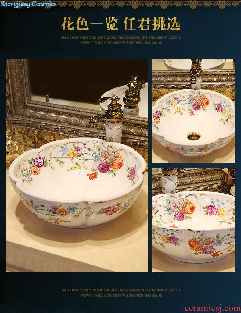 Petals stage basin sink toilet lavatory ceramic face basin big size art basin of wash one household