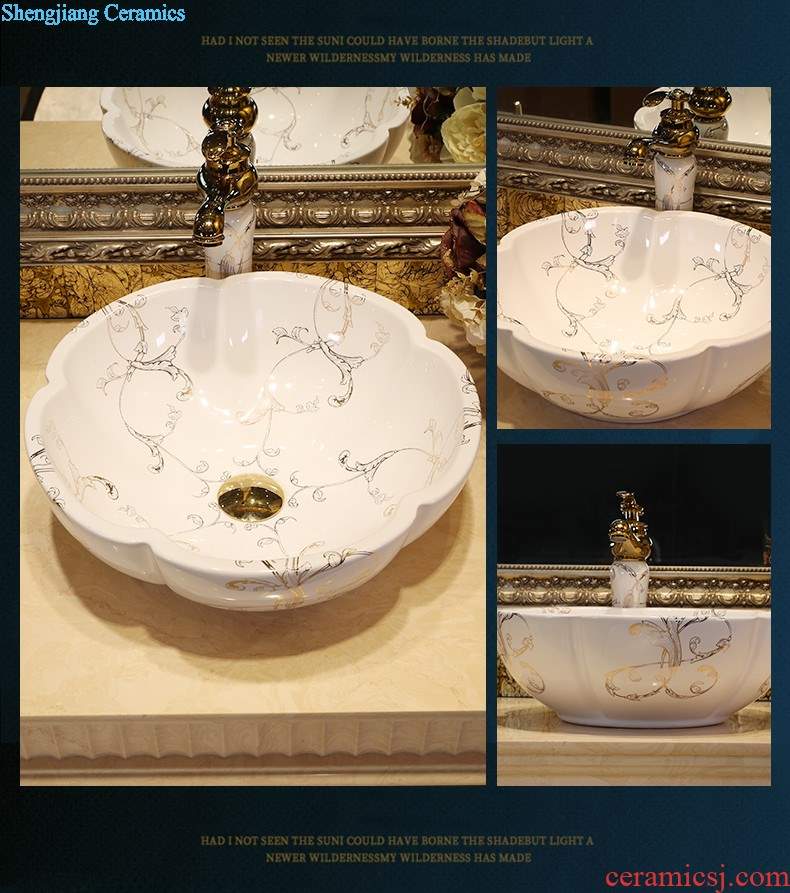 Petals stage basin sink toilet lavatory ceramic face basin big size art basin of wash one household