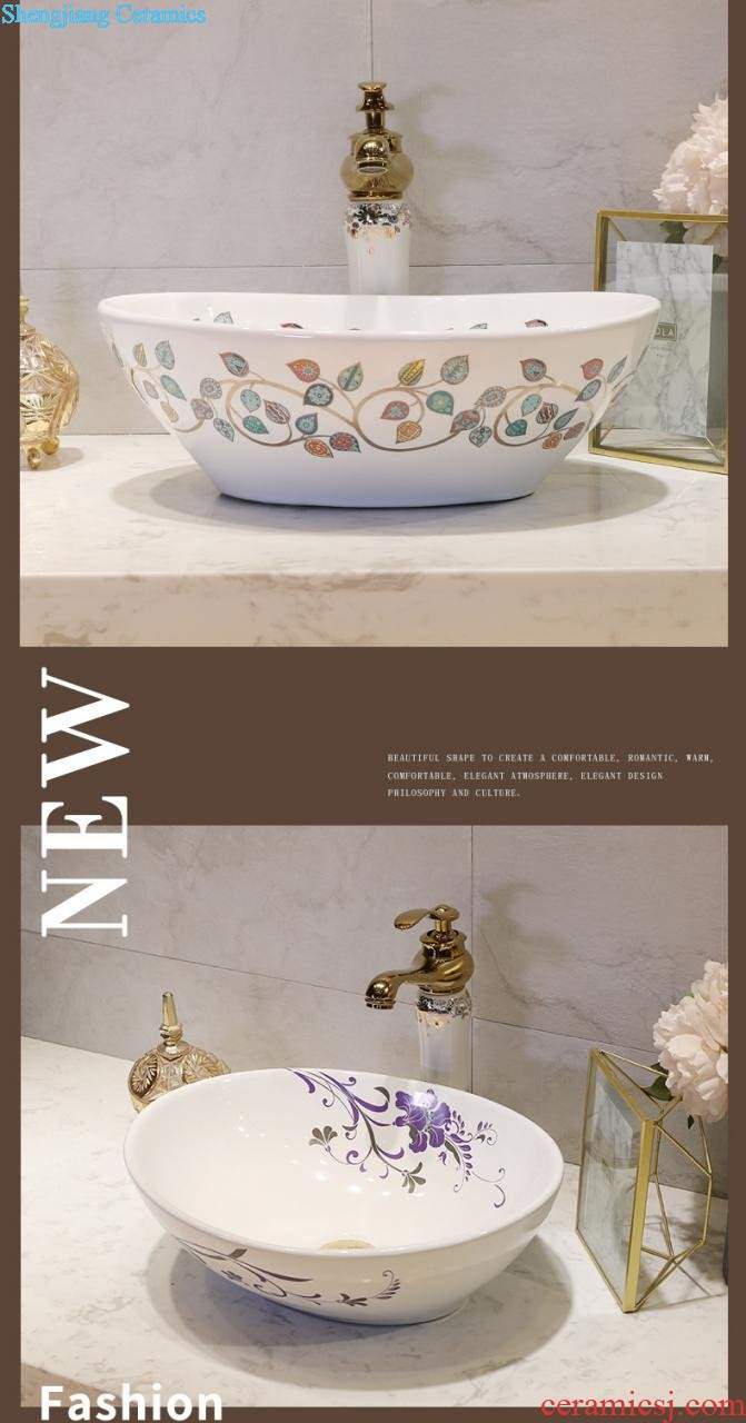 Gold cellnique stage basin circular jingdezhen ceramic lavatory toilet lavabo modern European sculpture gentoo