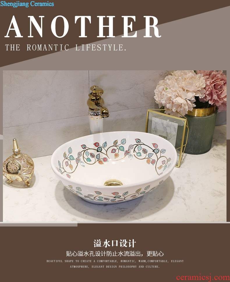 Gold cellnique stage basin circular jingdezhen ceramic lavatory toilet lavabo modern European sculpture gentoo