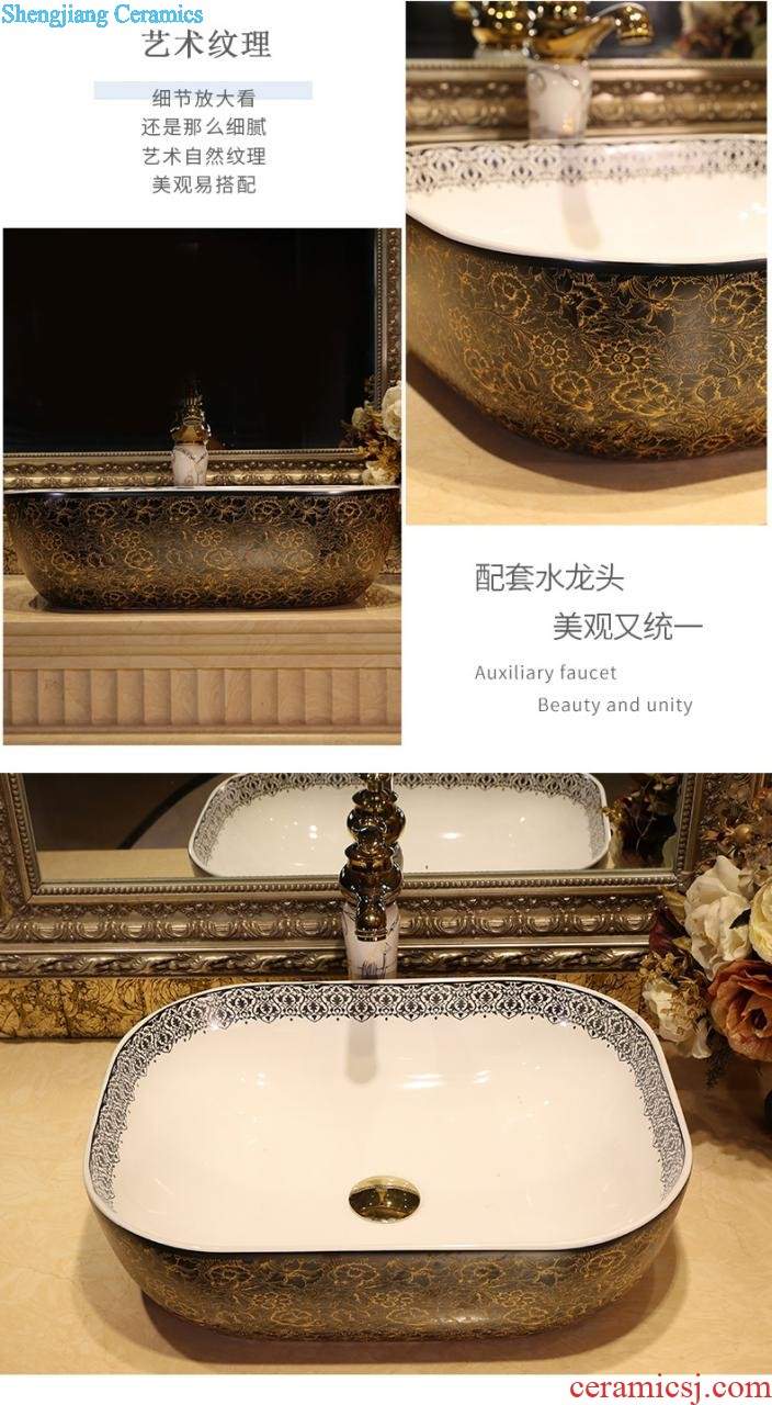 European square stage basin to a square ceramic household sink art lavatory basin sink