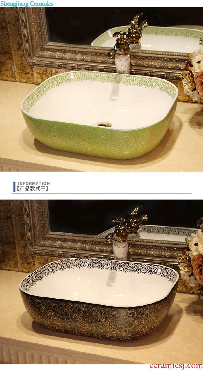 European square stage basin to a square ceramic household sink art lavatory basin sink