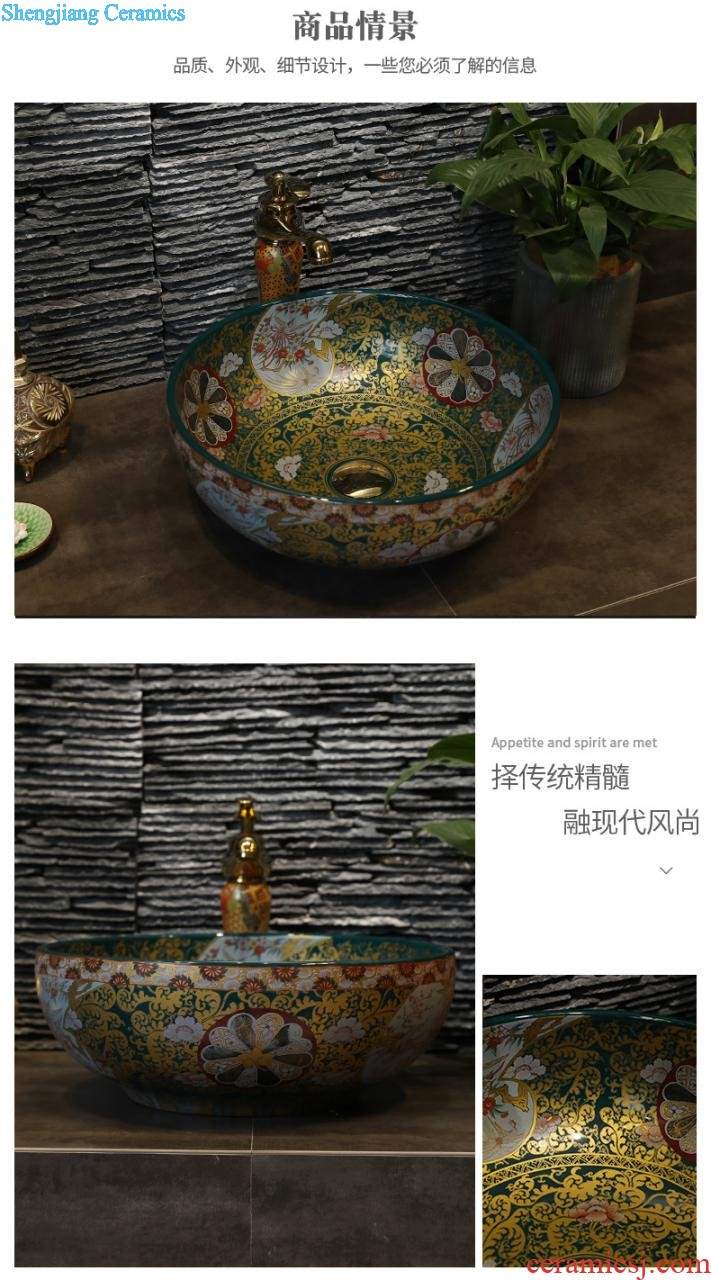 Gold cellnique jingdezhen ceramic lavabo art basin bathroom rectangular basin Bohemia