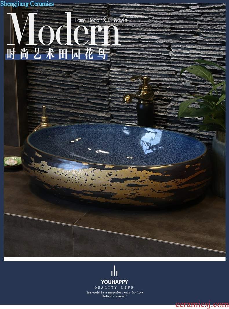 Jingdezhen ceramic stage basin sink elliptic toilet basin washing a face wash gargle household art basin