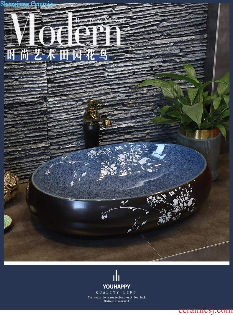 Fashion of ceramic wash a face to the stage basin oval household washing basin bathroom balcony rectangular art basin