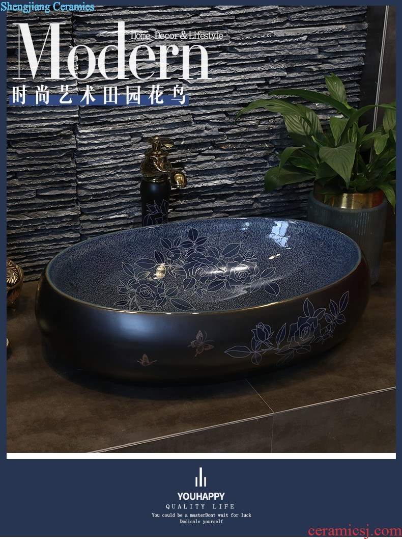 Ceramic art basin on its oval sink European contracted toilet lavatory marble basin