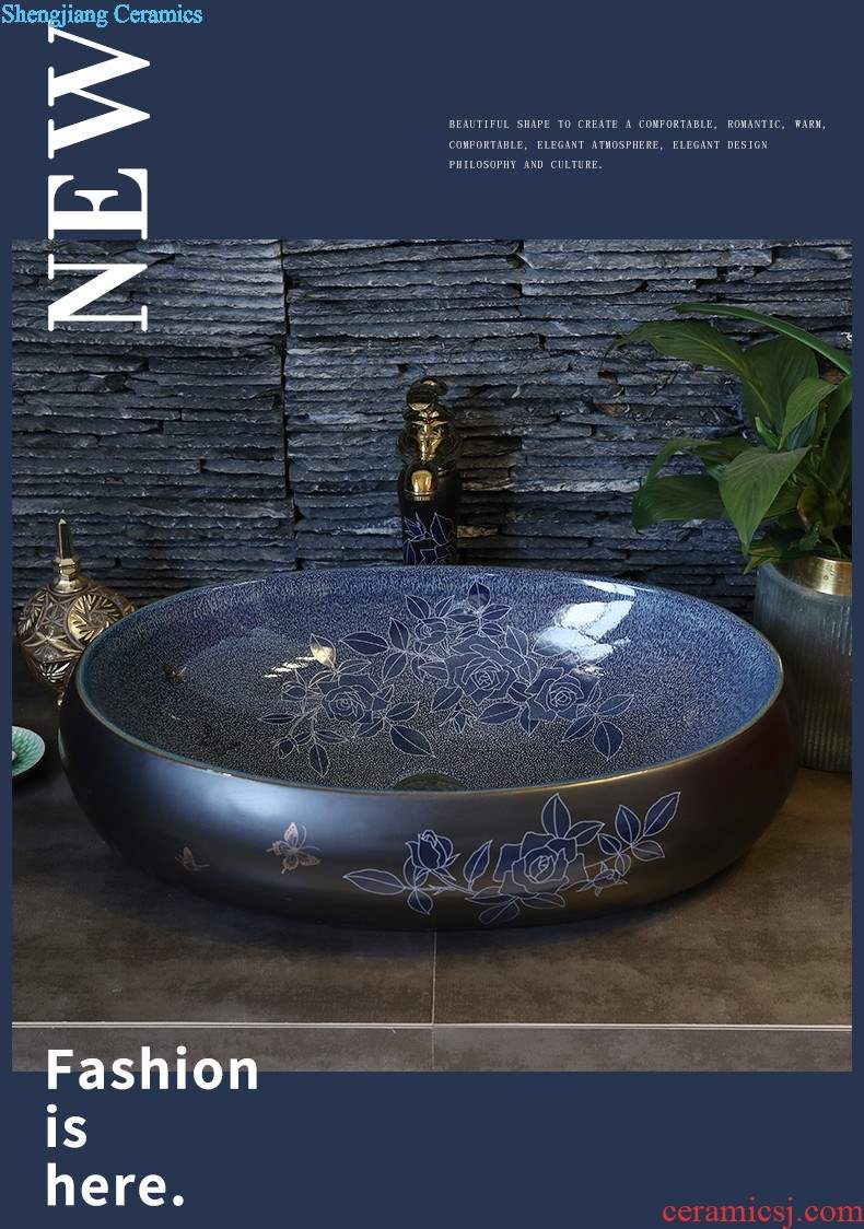 Ceramic art basin on its oval sink European contracted toilet lavatory marble basin