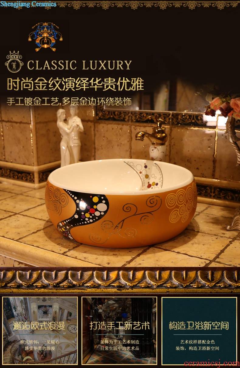 On the ceramic bowl square painting of flowers and art basin sink basin bathroom sinks counters are contracted household