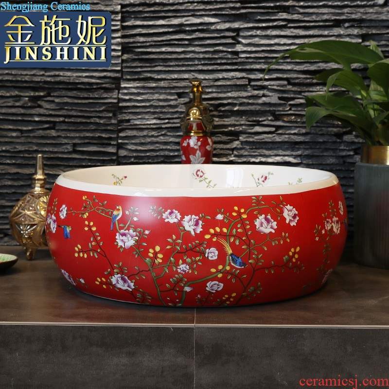 European ceramic stage basin to wash gargle lavabo household oval art basin toilet lavatory basin