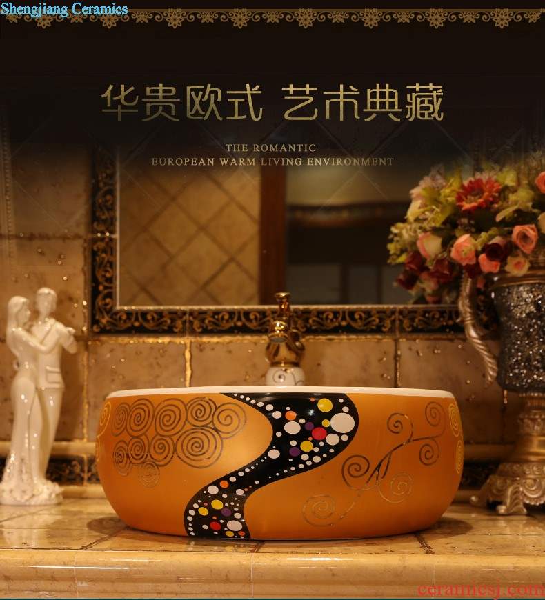 On the ceramic bowl square painting of flowers and art basin sink basin bathroom sinks counters are contracted household