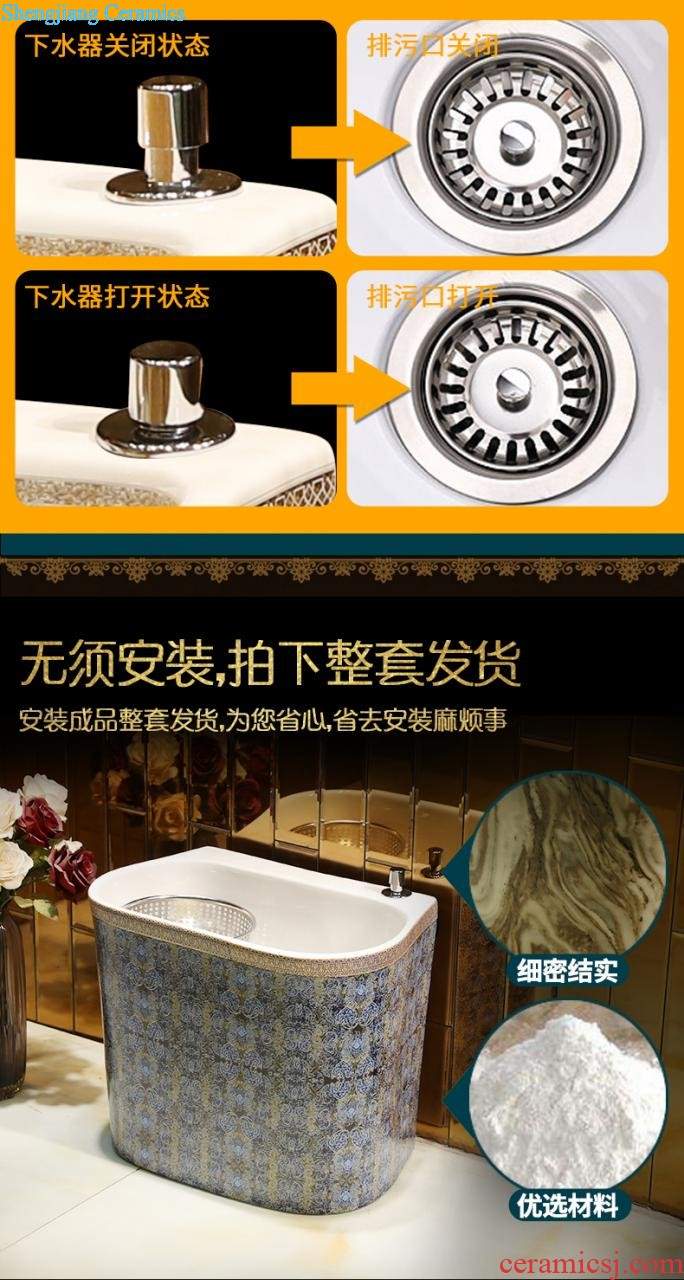 European ceramic stage basin sink elliptic toilet wash gargle household art basin natural wind basin that wash a face