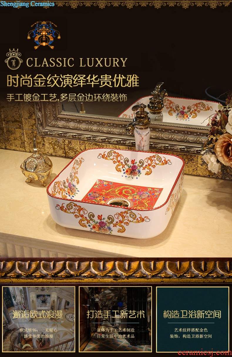 On the ceramic POTS of flowers and birds European art basin sink basin bathroom sinks counters are contracted household