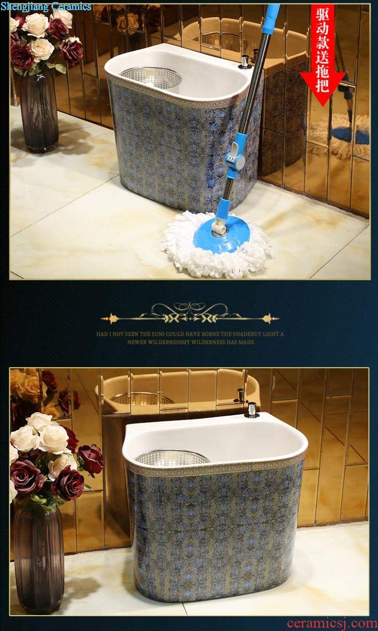 European ceramic stage basin sink elliptic toilet wash gargle household art basin natural wind basin that wash a face