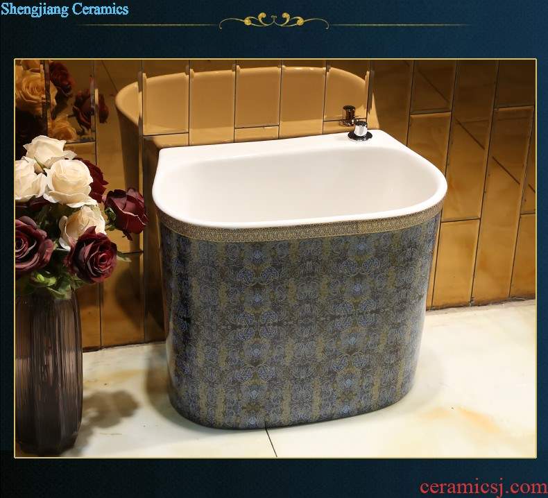 European ceramic stage basin sink elliptic toilet wash gargle household art basin natural wind basin that wash a face