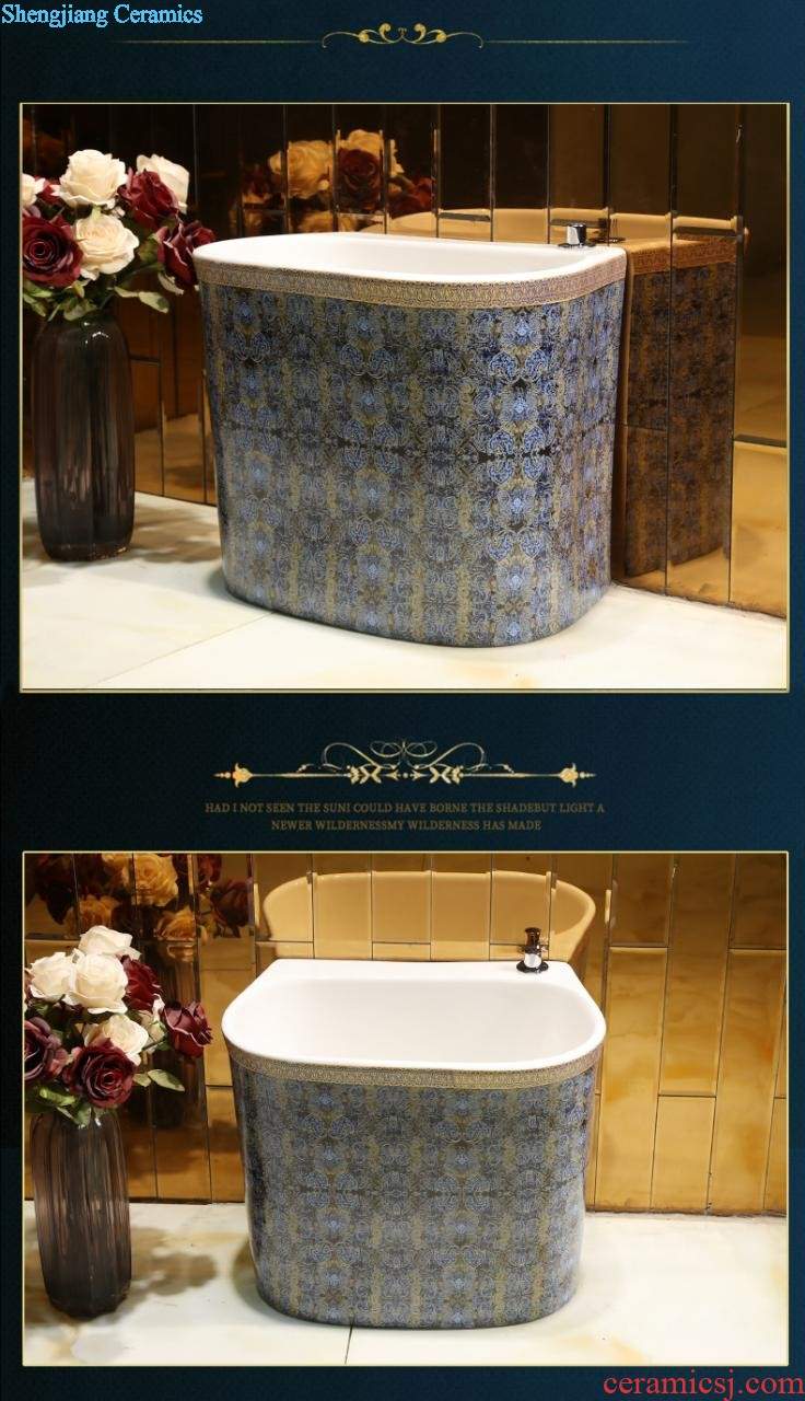 European ceramic stage basin sink elliptic toilet wash gargle household art basin natural wind basin that wash a face