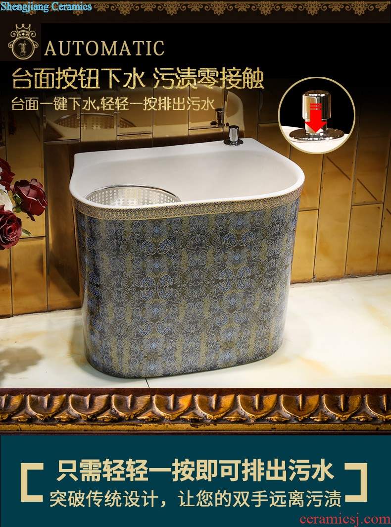 European ceramic stage basin sink elliptic toilet wash gargle household art basin natural wind basin that wash a face