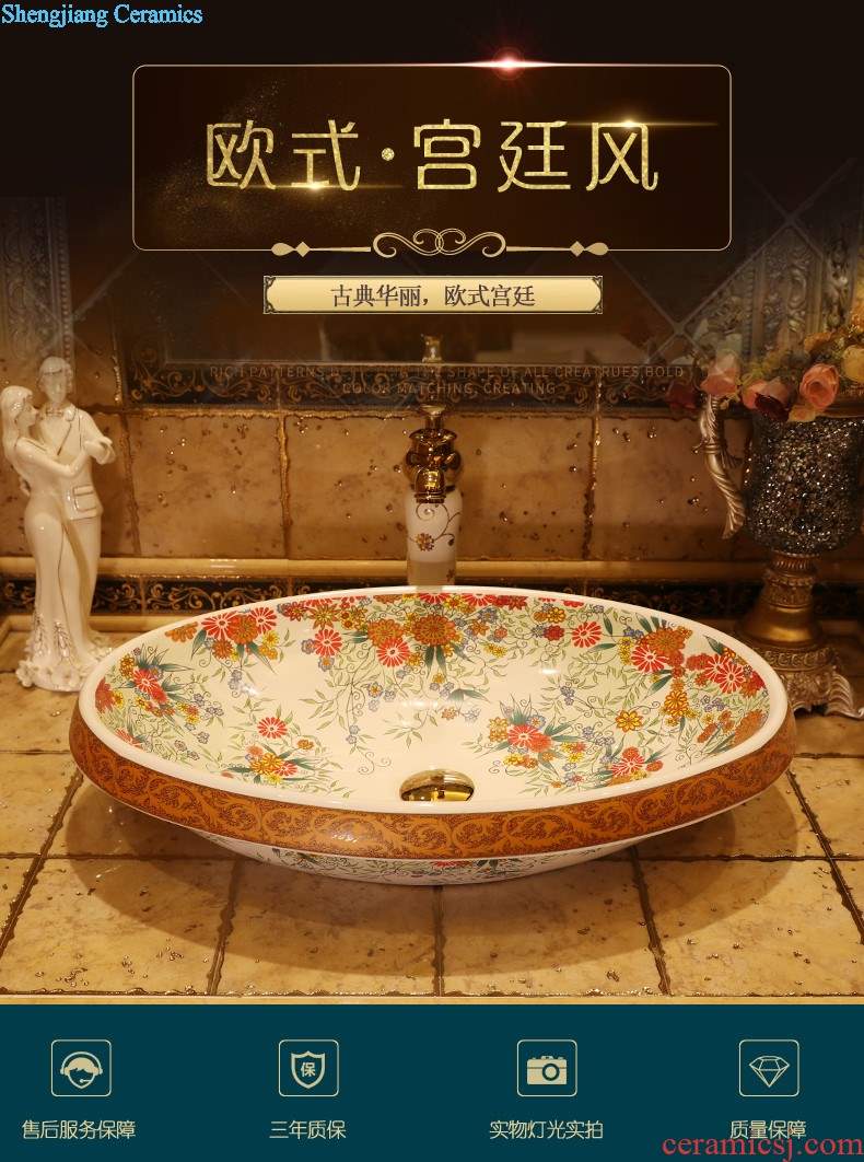 Northern European art ceramic stage basin sink household toilet lavatory faucet heightening basin restoring ancient ways