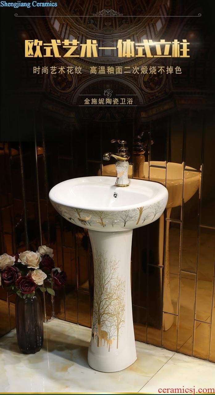 Table plate ceramic traditional Chinese style household lavabo circular fashion art toilet wash dish washing basin