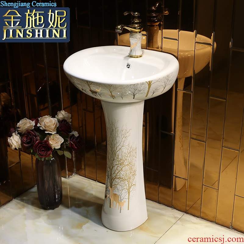 Table plate ceramic traditional Chinese style household lavabo circular fashion art toilet wash dish washing basin