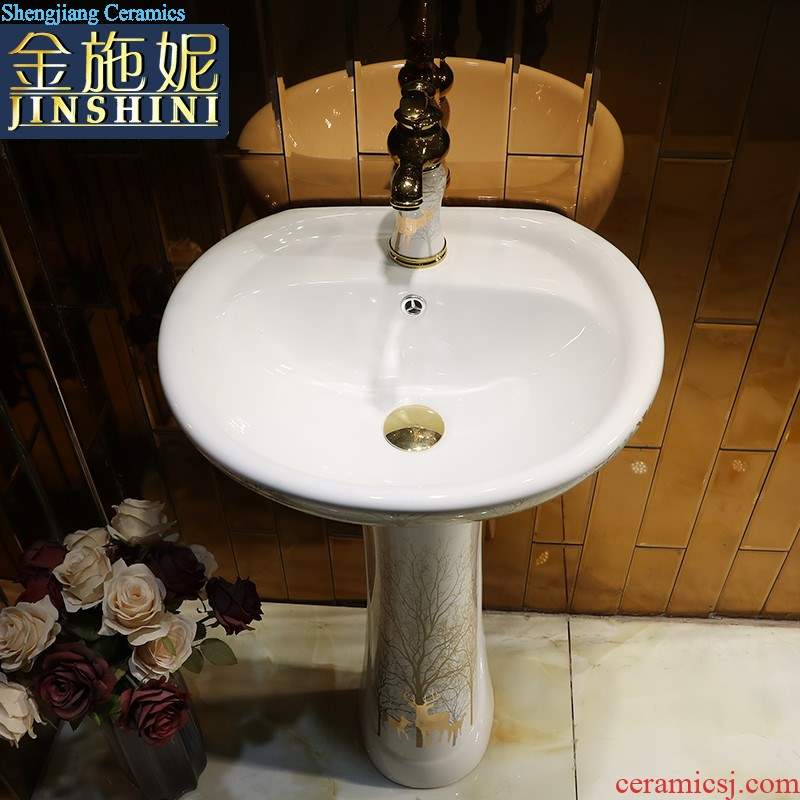 Table plate ceramic traditional Chinese style household lavabo circular fashion art toilet wash dish washing basin