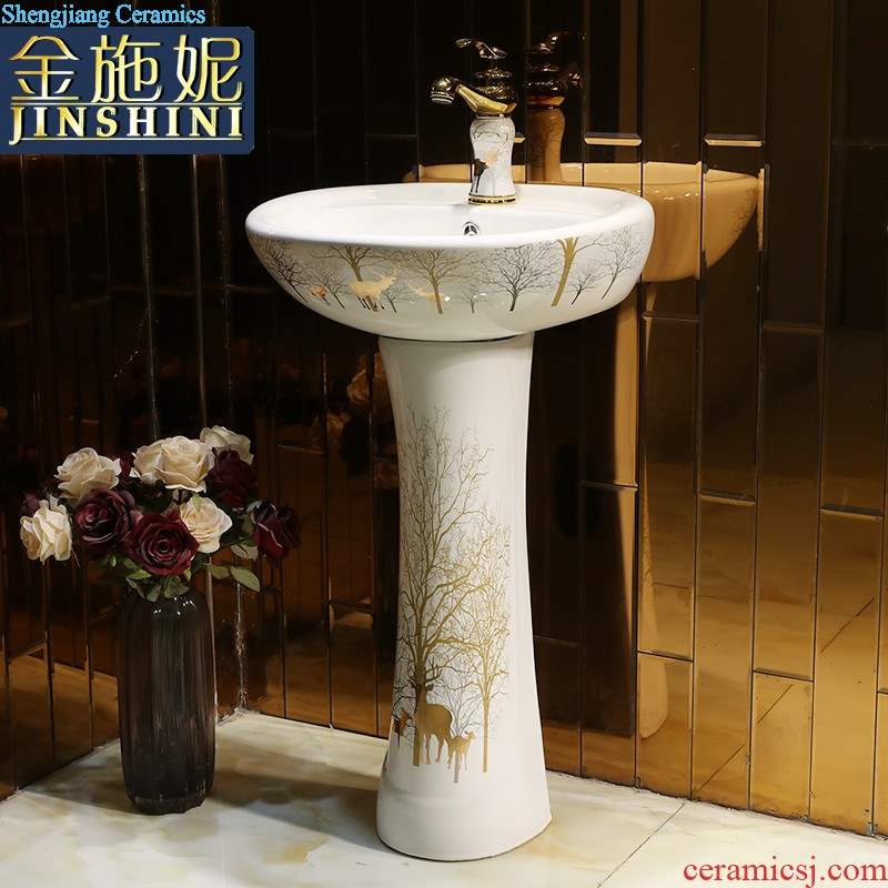 Table plate ceramic traditional Chinese style household lavabo circular fashion art toilet wash dish washing basin