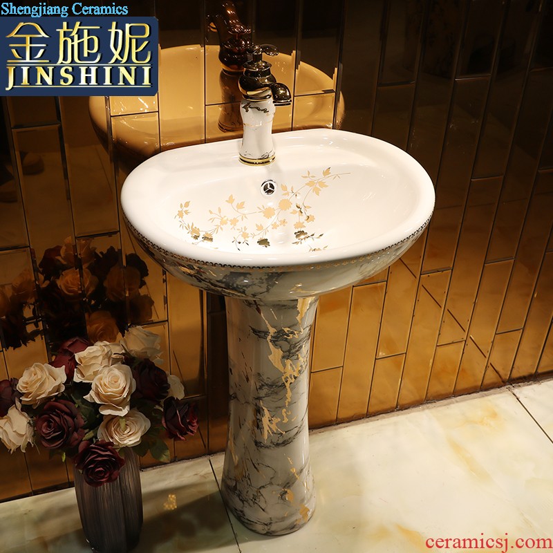 Gold cellnique one floor european-style hotel ceramic lavatory basin bathroom sink the post toilet basin