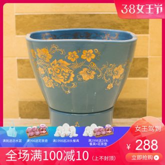 Koh larn, neat package mail Jingdezhen ceramic art mop basin mop mop pool pool bathroom fangyuan bamboo flowers and birds