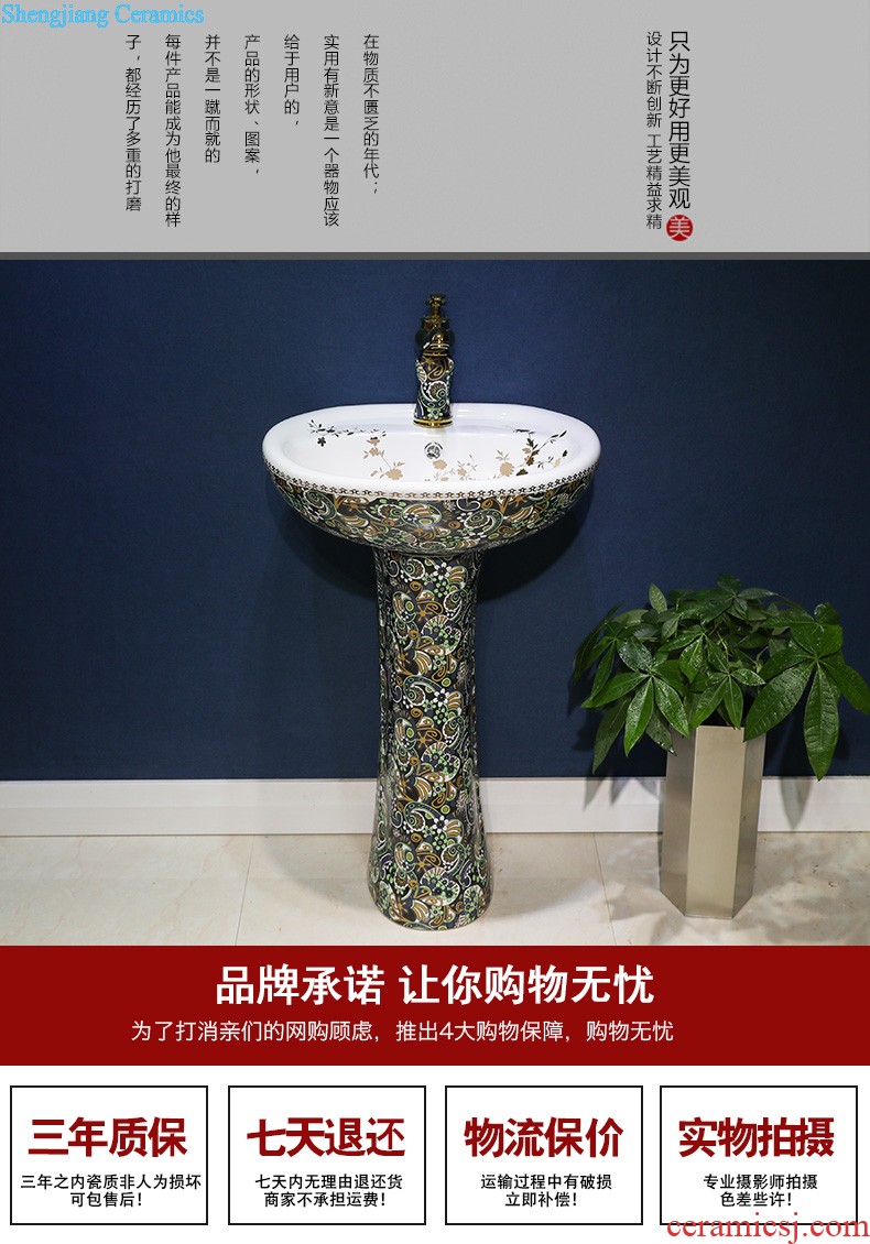 Post, qi jingdezhen basin of Chinese style restoring ancient ways ceramic column balcony floor toilet lavabo wash face basin that wash a face