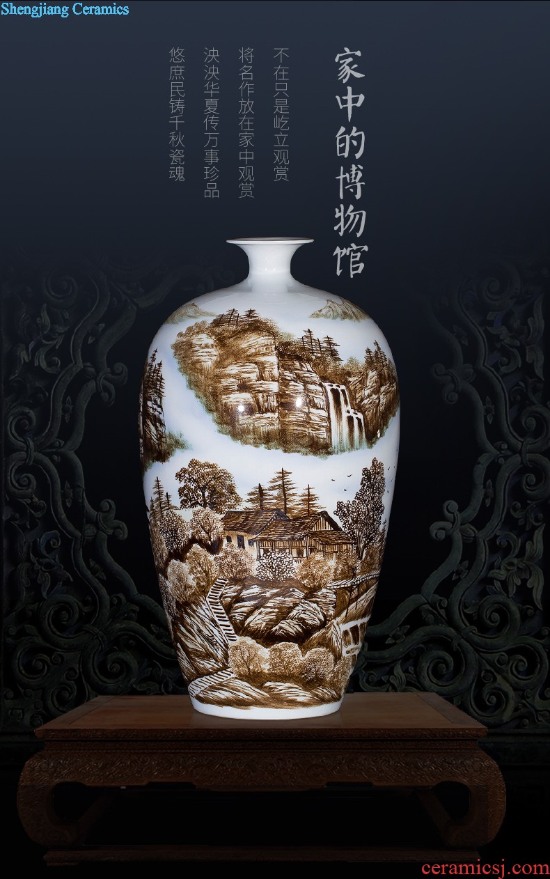 Jingdezhen ceramic hand-painted porcelain new Chinese style living room hotel home furnishing articles furnishing articles flower arrangement