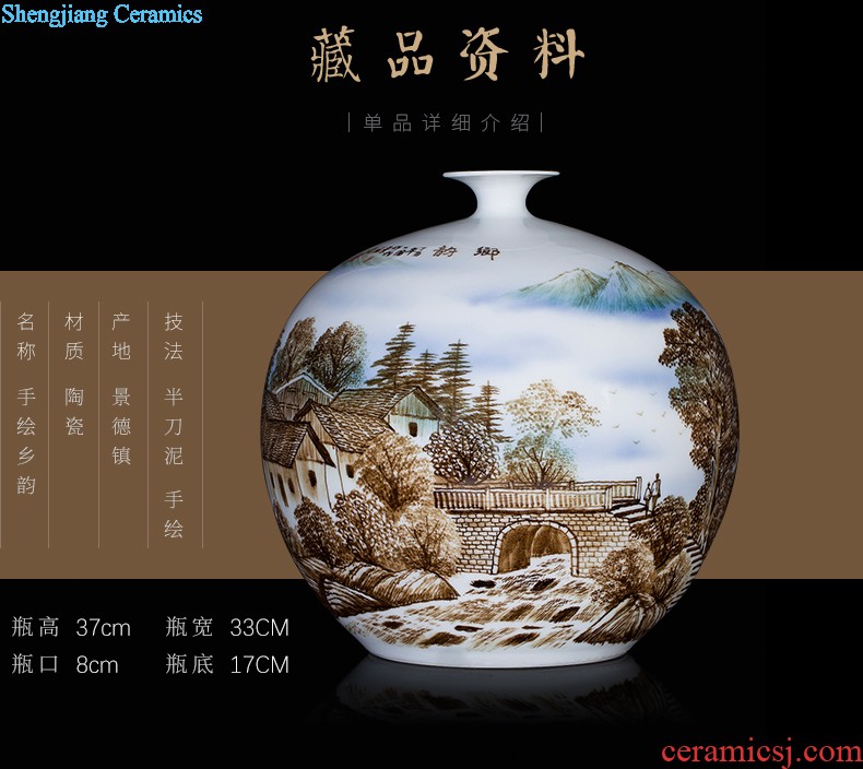 Sitting room 260 jingdezhen ceramic vase enamel paint live long and proper vase household adornment handicraft furnishing articles