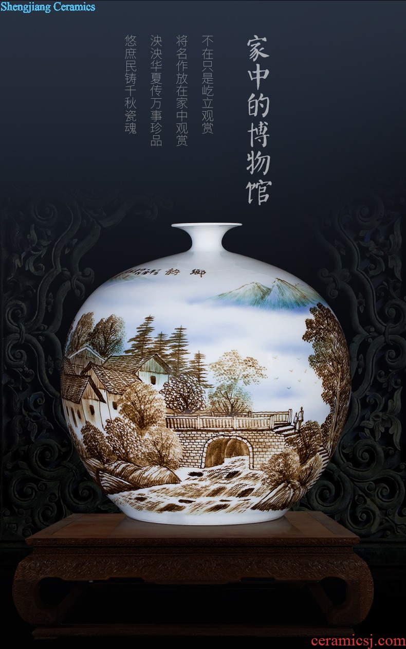 Sitting room 260 jingdezhen ceramic vase enamel paint live long and proper vase household adornment handicraft furnishing articles