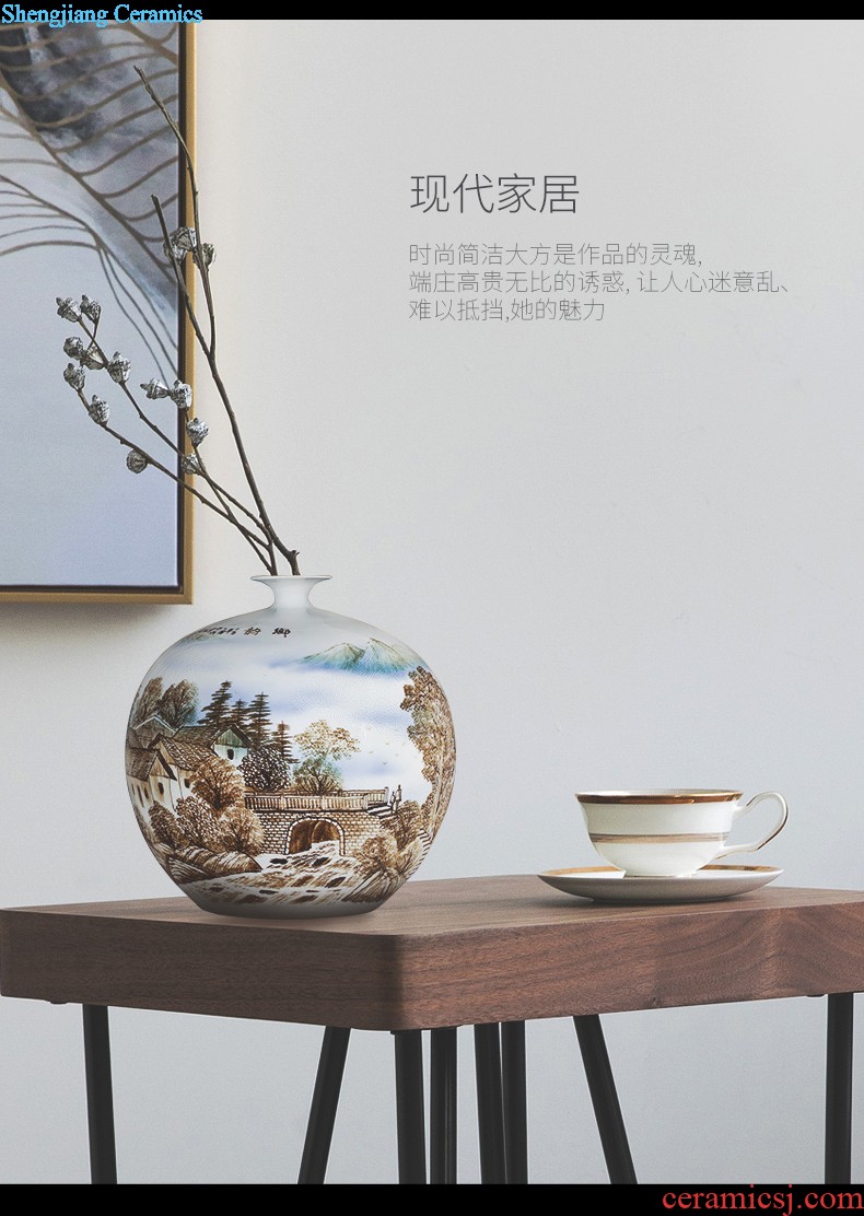 Sitting room 260 jingdezhen ceramic vase enamel paint live long and proper vase household adornment handicraft furnishing articles