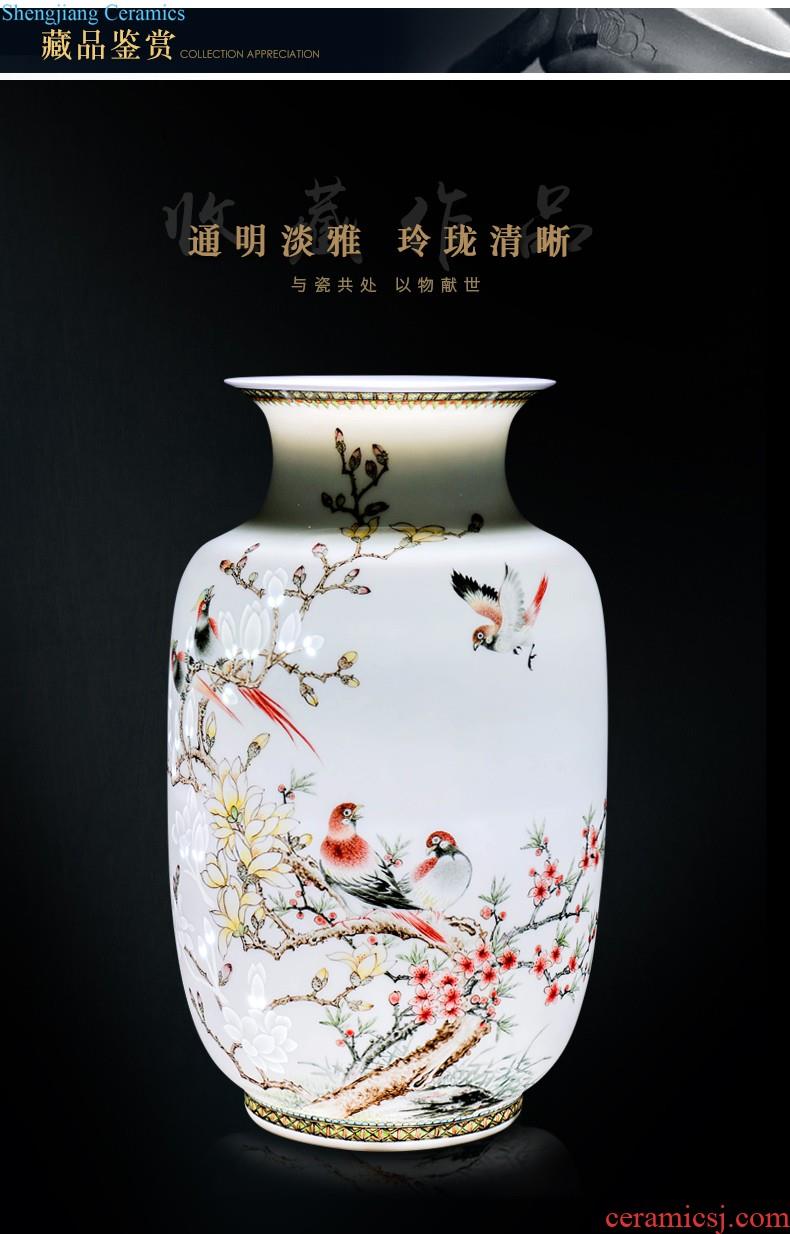 New Chinese style household boutique jingdezhen ceramics hand-painted jack snow vase rich ancient frame decorative furnishing articles