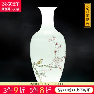 Jingdezhen ceramics Gold hand-painted king of blue and white porcelain vase Modern home sitting room place process